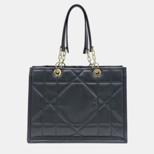 Christian Dior Black Leather Essential Medium Tote Bag