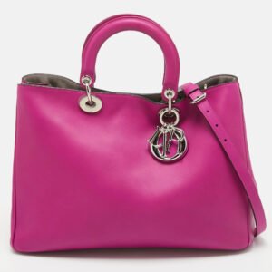 Dior Fuchsia Leather Large Diorissimo Shopper Tote