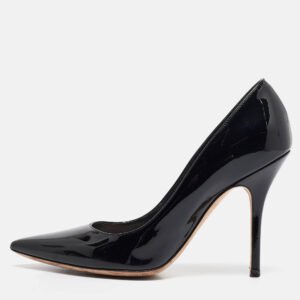 Dior Black Patent Leather Pointed Toe Pumps Size 38