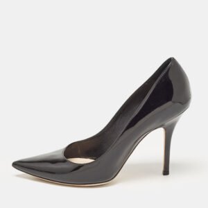 Dior Black Patent Leather Cherie Pumps Size 37.5