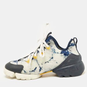 Dior Two Tone Fabric and Leather D-Connect Low Top Sneakers Size 39.5