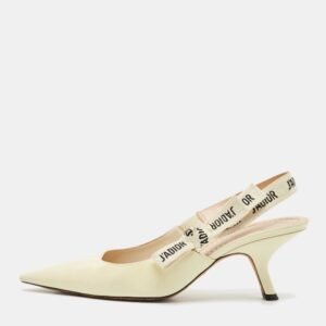 Dior Cream Patent Leather J'Adior Slingback Pumps Size 39