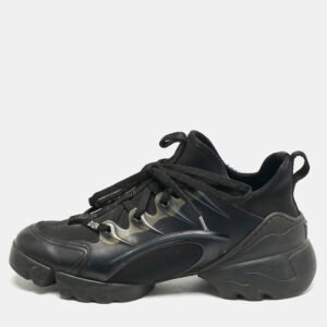 Dior Black Leather and Neoprene D-Connect Sneakers Size 37