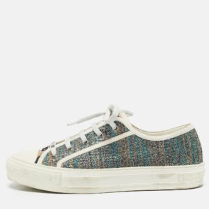 Dior Multicolor Metallic Foil Fabric Walk'n'Dior Low-Top Sneakers Size 40