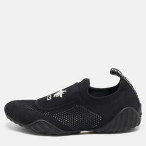 Dior Black Knit Fabric D-Fence Low Top Sneakers Size 38.5