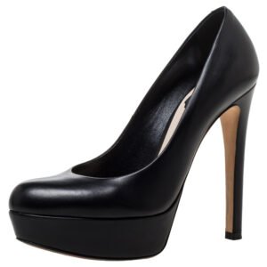 Dior Black Leather Platform Pumps Size 36