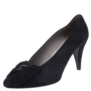 Dior Black Suede Bow Detail Pumps Size 40