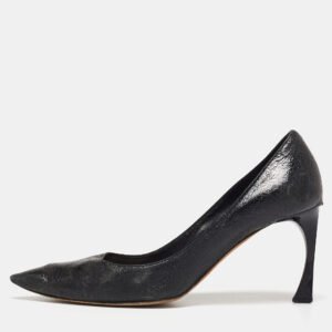 Dior Black Crackled Leather Pointed Toe Pumps Size 39