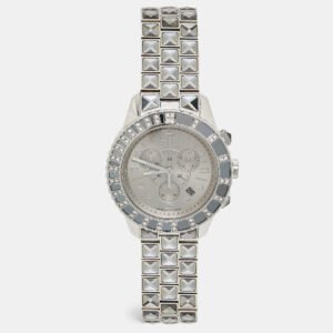 Dior Grey Stainless Steel DIamond Christal CD114313M002 Women's Wristwatch 38 mm