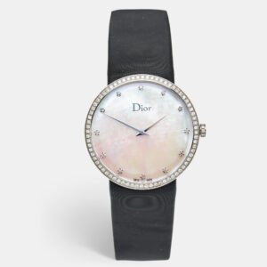 Dior Mother Of Pearl Diamond Stainless Steel La D De Dior CD043114A001 Women's Wristwatch 38 mm