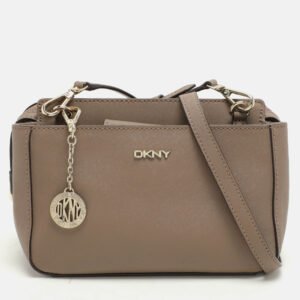 Dkny Taupe Leather Crossbody Bag