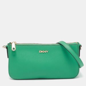 DKNY Green Leather Bryant Park Crossbody Bag