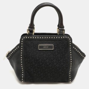 Dkny Black Canvas and Leather Donna Karan Satchel