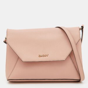 DKNY Pink Leather Flap Crossbody Bag