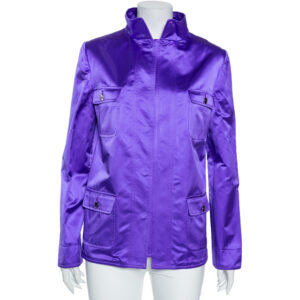 Dolce & Gabbana Purple Silk Satin Button Front Jacket M