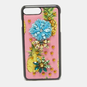 Dolce & Gabbana Multicolor Fruit Print Leather Crystal Embellished iPhone 7 Plus Case