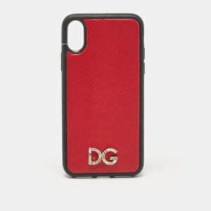Dolce & Gabbana Red/Black DG Logo Crystals iPhone X Case