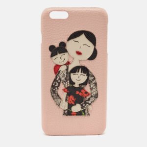 Dolce & Gabbana Pink Leather Mother and Daughter iPhone 6/6s Plus Cover