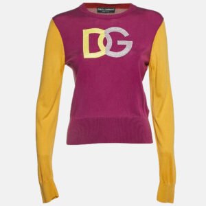 Dolce & Gabbana Multicolor DG Logo Polyester Sweater M