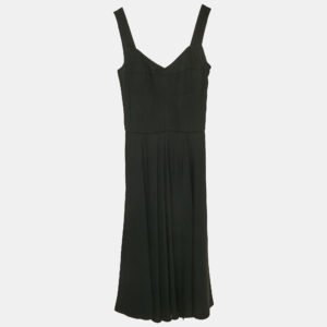 Dolce & Gabbana Black Sateen Bustier Midi Dress S