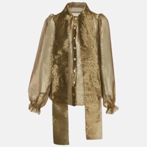 Dolce & Gabbana Metallic Organza Sheer Blouse S
