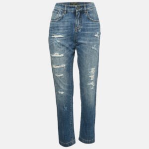 Dolce & Gabbana Blue Distressed Denim Boy Friend Jeans S/Waist 30"