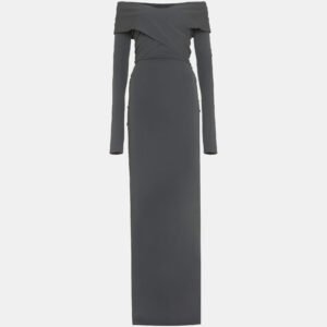 Dolce & Gabbana x Kim Grey Jersey Off-Shoulder Maxi Dress M