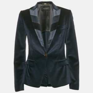 dolce & gabbana blue velvet tailored blazer s