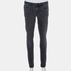 Dolce & Gabbana Grey Light Washed Slim Fit Jeans M