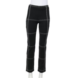 Dolce & Gabbana Vintage Black Checkered Cotton Knit Leggings S