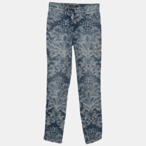 Dolce & Gabbana Blue Jacquard Denim Jeans XS Waist 24"