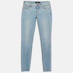 Dolce & Gabbana Blue Washed Distressed Denim Skinny Jeans S Waist 26"