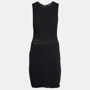 luxury-women-dolcegabbana-used-clothes-p972471-002 Dolce & Gabbana Black Knit Flared Sleeveless Mini Dress XS