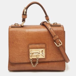 luxury-women-dolcegabbana-used-handbags-p1139516-012.jpg dolce & gabbana brown lizard embossed leather small miss monica top handle bag