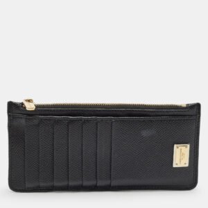 Dolce & Gabbana Black Leather Zip Long Card Holder