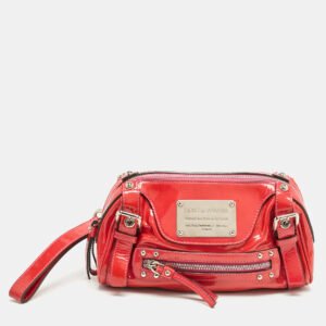 Dolce & Gabbana Red Patent Leather Miss Easy Way Wristlet Clutch