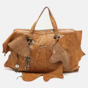 Dolce & Gabbana Brown Leather Embellished Tote