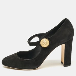 Dolce & Gabbana Black Suede Vally Mary Jane Pumps Size 41