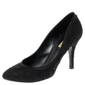 Dolce & Gabbana Black Lace and Satin Pumps Size 38