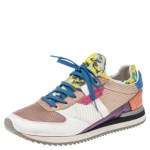 Dolce & Gabbana Multicolor Patchwork Leather And Fabric Low Top Sneakers Size 41
