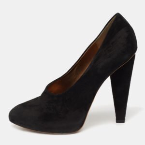 Dolce & Gabbana Black Suede Platform Pumps Size 38