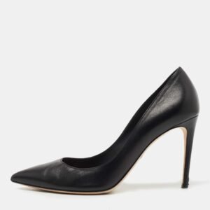 Dolce & Gabbana Black Leather Pointed Toe Pumps Size 40
