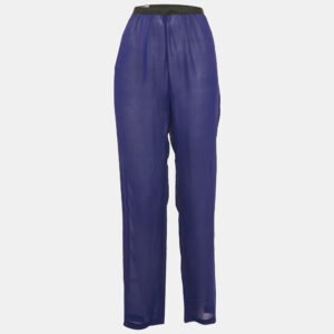 Dries van Noten Blue Silk Sheer Trousers M