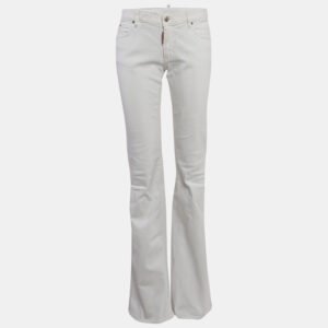 Dsquared2 White Denim Wide Leg Jeans S Waist 31"