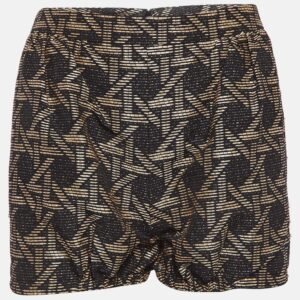 Dsquared2 Black/Brown Wicker Woven Jacquard Frayed Detail Shorts M