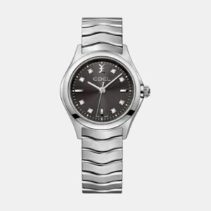 Ebel Black Stainless Steel Wave 1216316 Quartz Women's Wristwatch 30 mm
