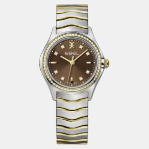 Ebel Brown Stainless Steel Wave 1216482 Quartz Women's Wristwatch 30mm