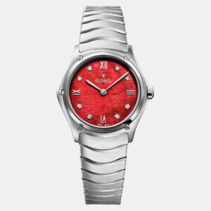 Ebel Red Stainless Steel Sport Classic 1216487A Quartz Women's Wristwatch 29mm