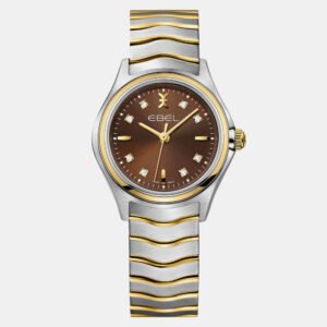 Ebel Brown Stainless Steel Wave 1216318 Quartz Women's Wristwatch 30mm