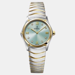 luxury-women-ebel-used-watches-p1152850-001 Ebel Mint Blue Diamond 18k Yellow Gold Sport Classic 1216557 Quartz Women's Wristwatch 29 mm